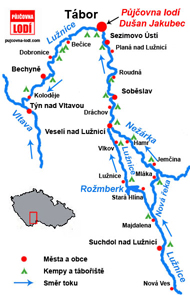 Mapa Lužnice