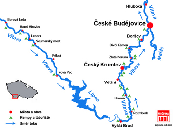 Mapa Vltavy
